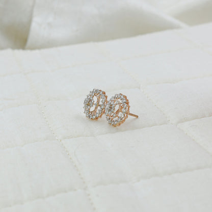 Diamond Radiance Sunburst Stud Earrings