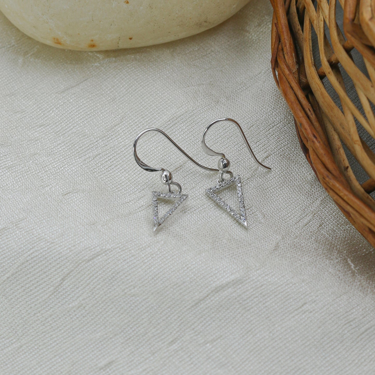 Minimal Diamond Drop Earrings - Anirudh Jewels