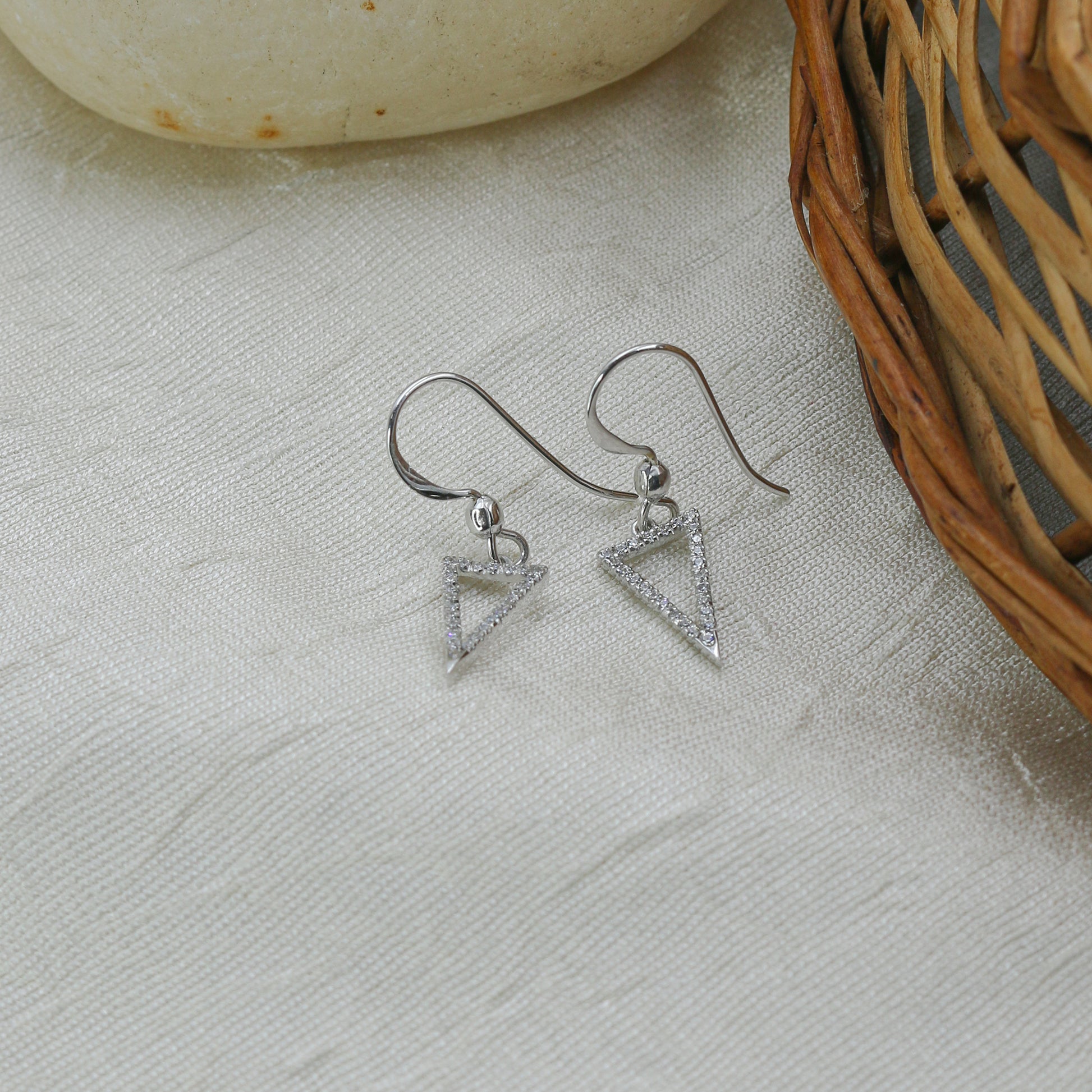 Minimal Diamond Drop Earrings - Anirudh Jewels