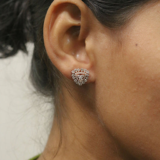 Diamond Pear-Shaped Halo Stud Earrings