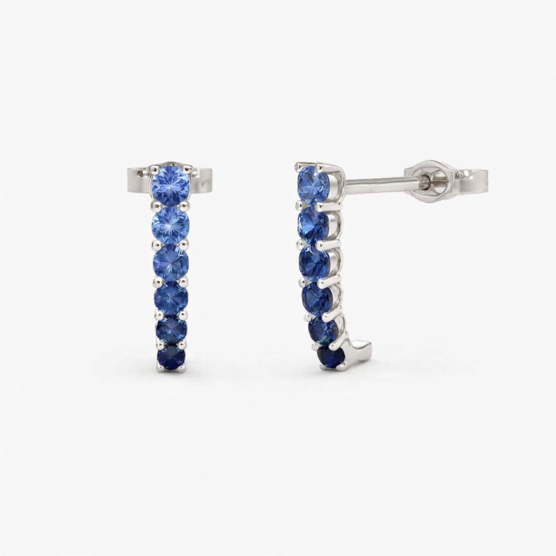 Blue Sapphire Hoop Earrings for Women – Luxury Gold Gemstone Hoop Earrings - Anirudh Jewels