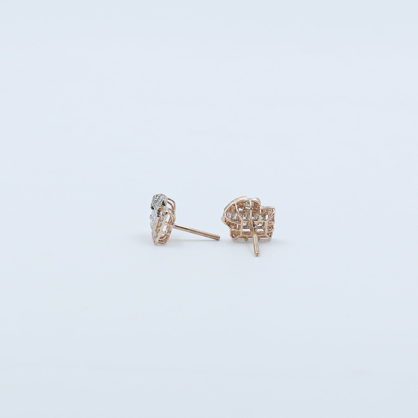 Diamond & Mixed-Cut Architectural Stud Earrings