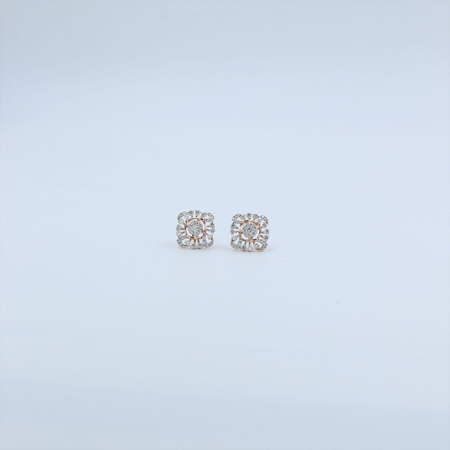 Diamond Filigree Halo Stud Earrings