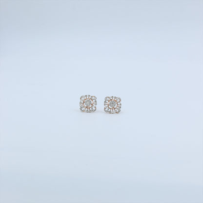 Diamond Filigree Halo Stud Earrings