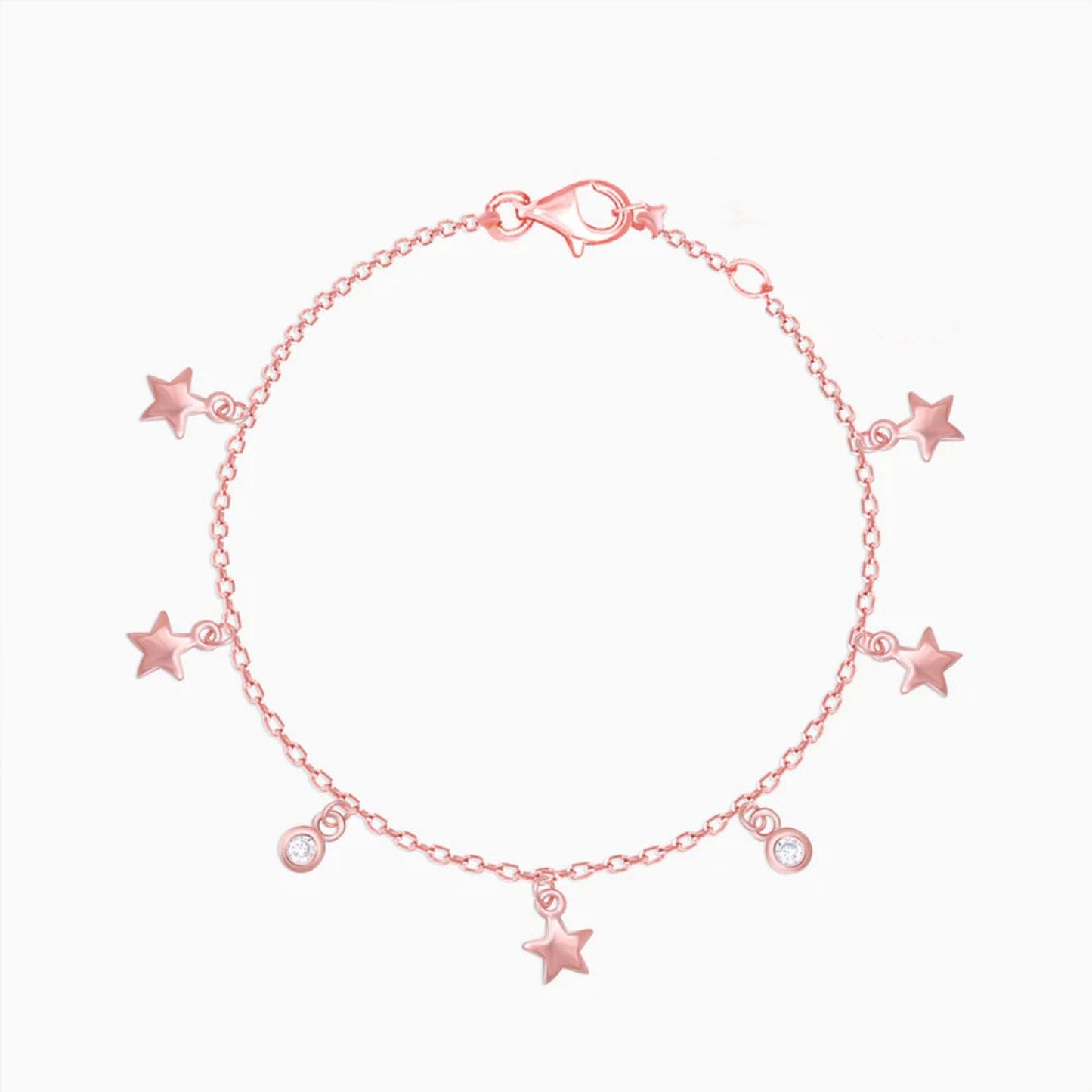 Diamond Charm Gold Bracelet – 0.30ct CVD EF-VVS Dainty Luxury - Anirudh Jewels
