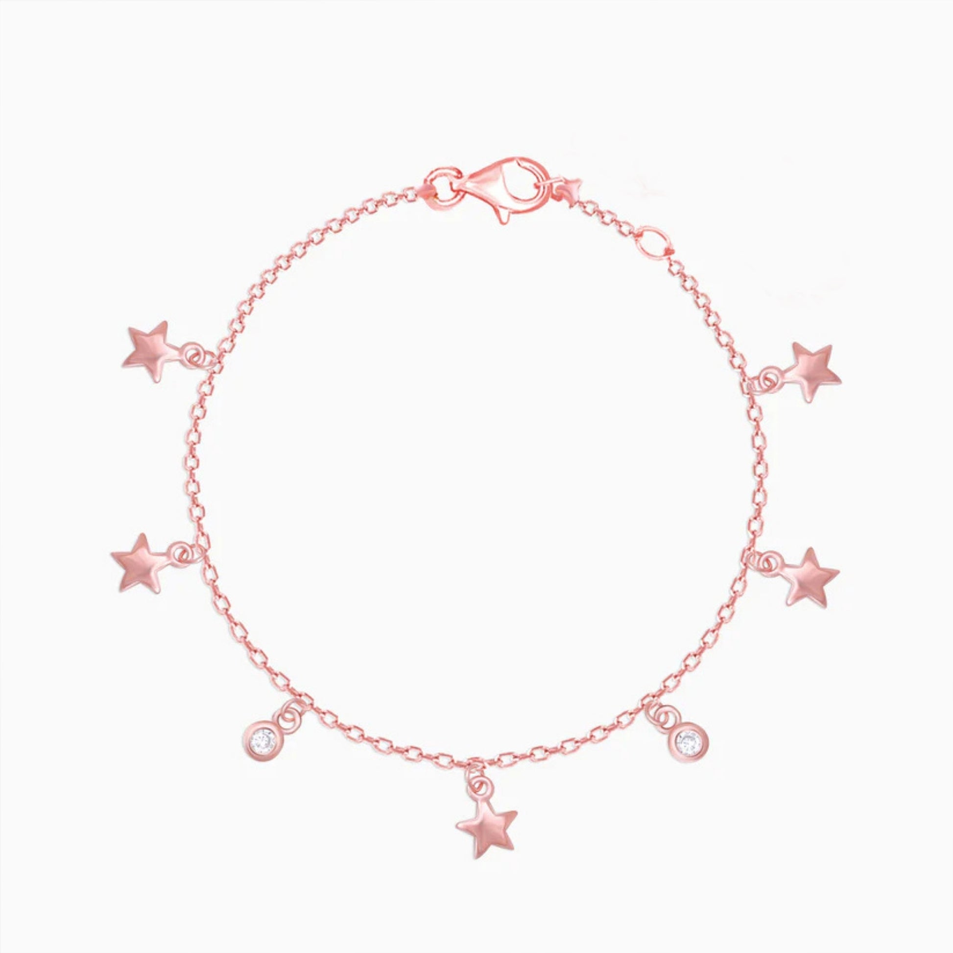 Diamond Charm Gold Bracelet – 0.30ct CVD EF-VVS Dainty Luxury - Anirudh Jewels