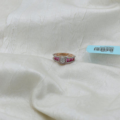 Diamond & Crimson Royal Halo Ring