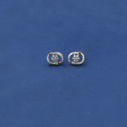 Diamond Orbital Halo Stud Earrings