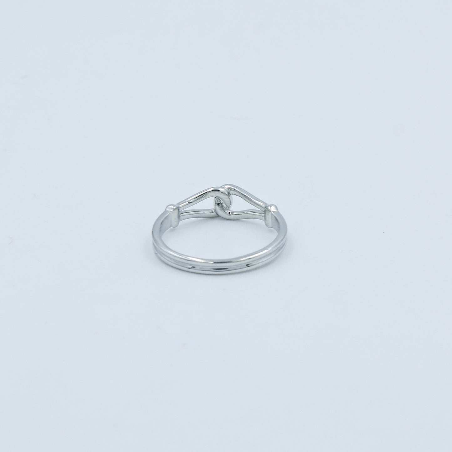 Sleek White Gold Love Knot Ring