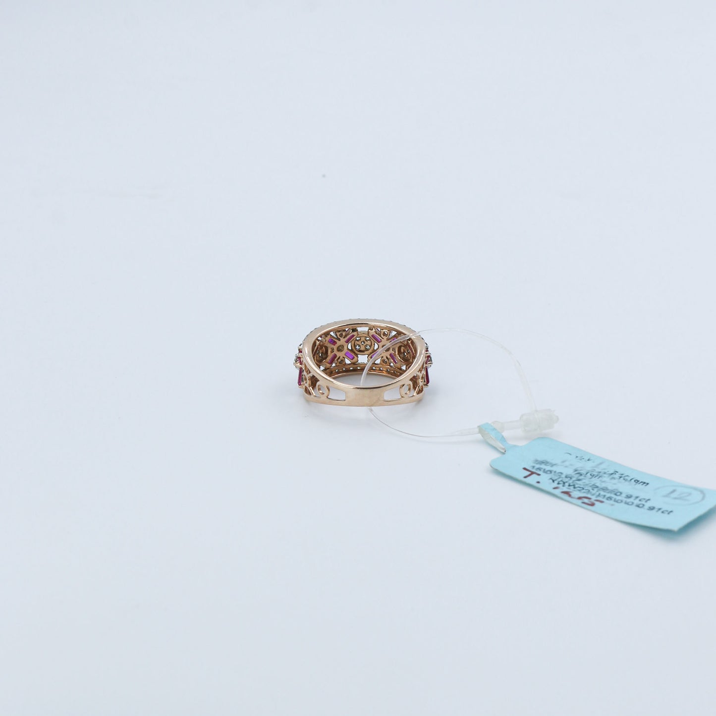 Diamond & Ruby Architectural Wide Band Ring