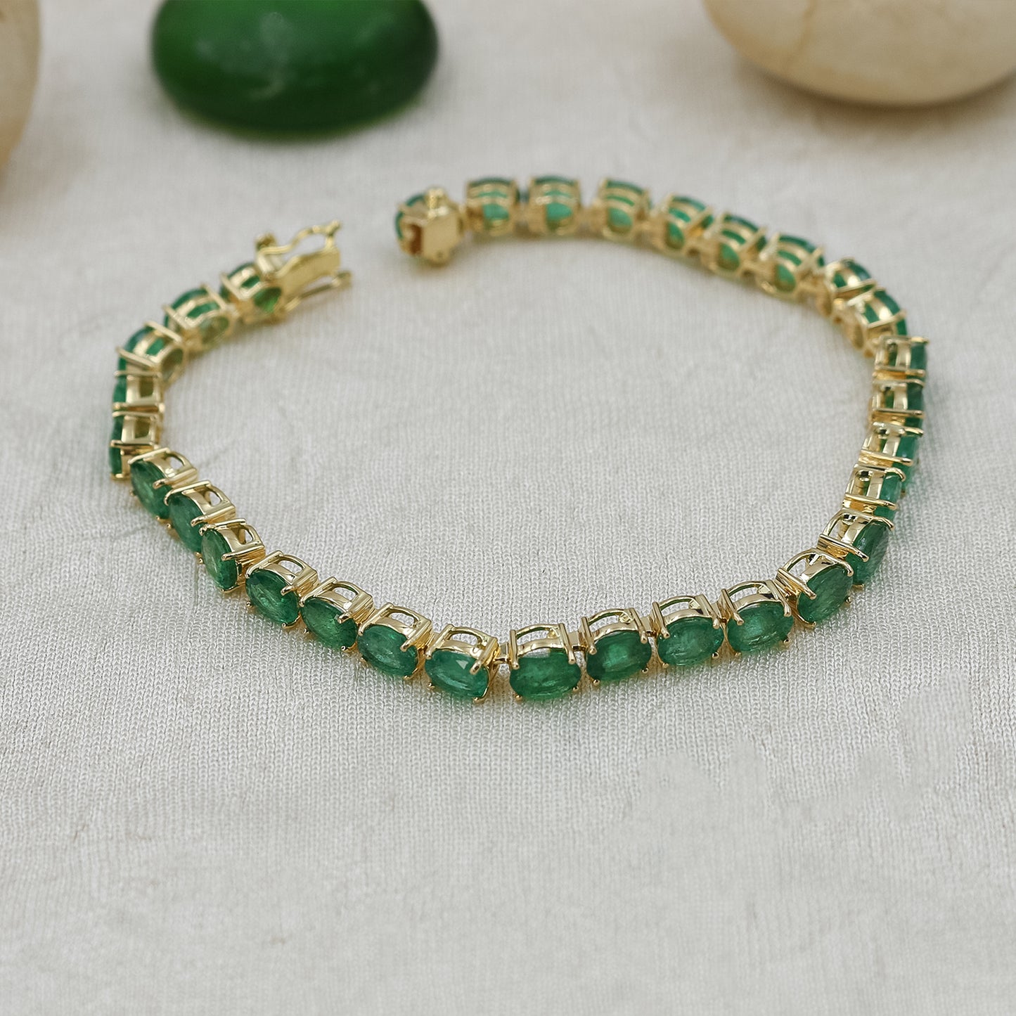 Natural Emerald Beaded/Strand Bracelet