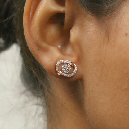 Diamond Orbital Halo Stud Earrings
