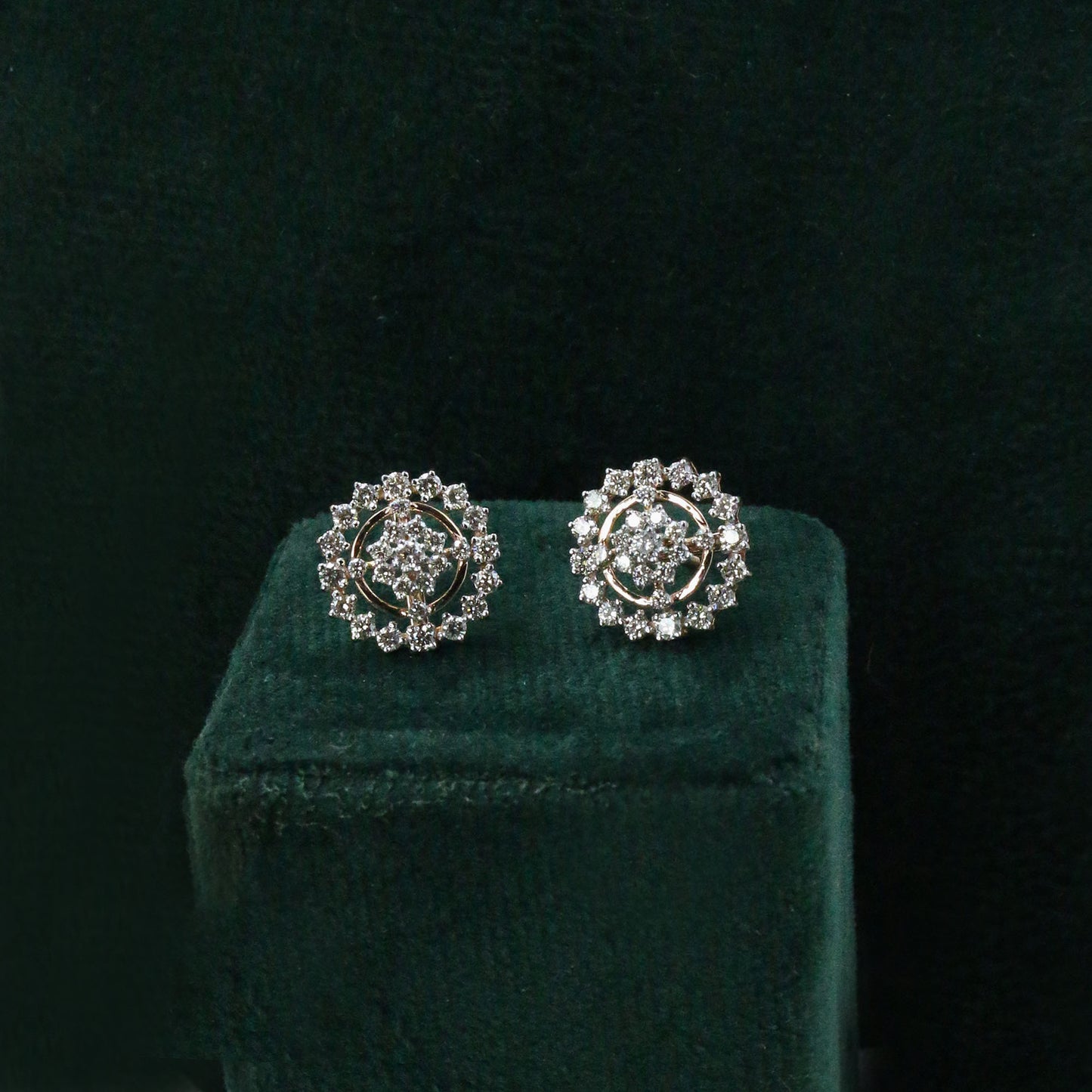Diamond Radiance Sunburst Stud Earrings