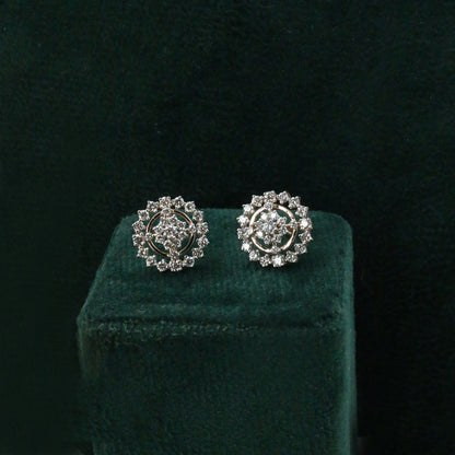 Diamond Radiance Sunburst Stud Earrings