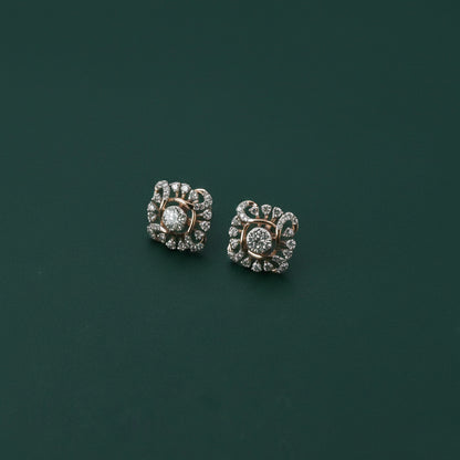 Diamond Filigree Halo Stud Earrings