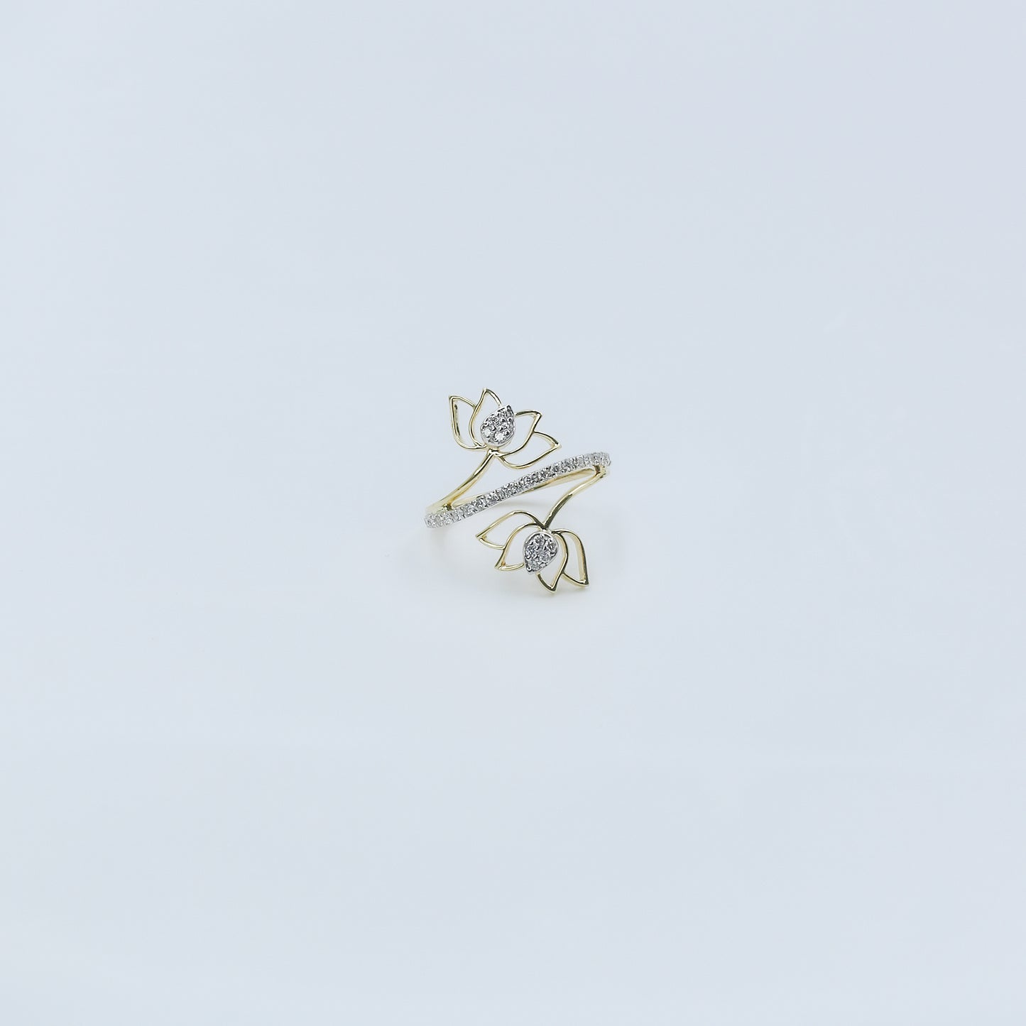 Yellow Gold Multi-Hoop Pave Diamond Ring