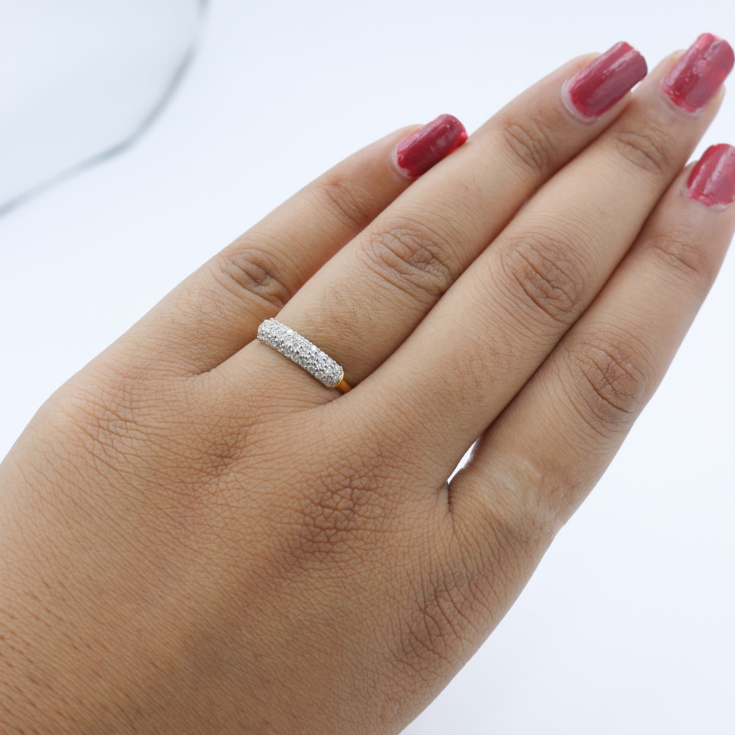 Gold Channel Set Diamond Band Ring