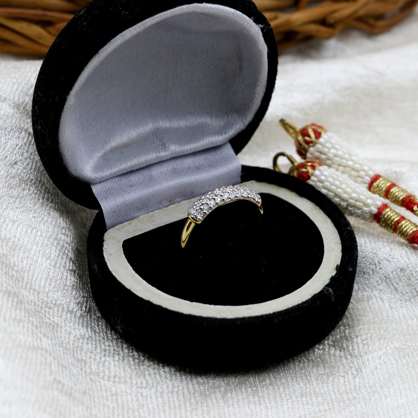 Gold Channel Set Diamond Band Ring