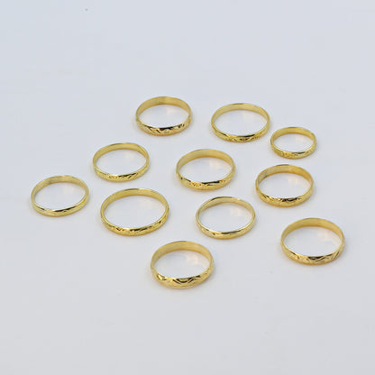 Yellow Gold Minimalist Open Hoop Ring – Single Piece