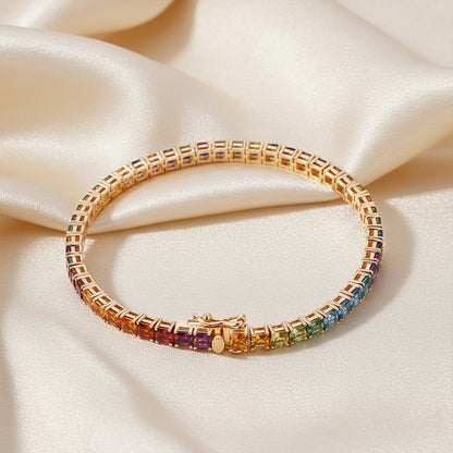 Rainbow Sapphire Luxury Tennis Bracelet