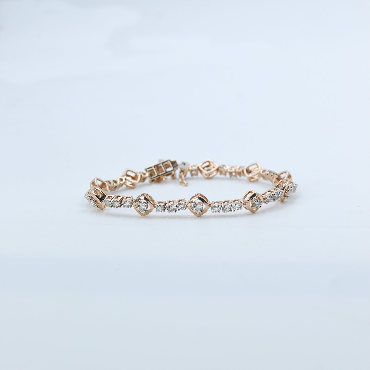 Diamond & Colorstone Marquise Link Bracelet