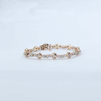 Diamond & Colorstone Marquise Link Bracelet