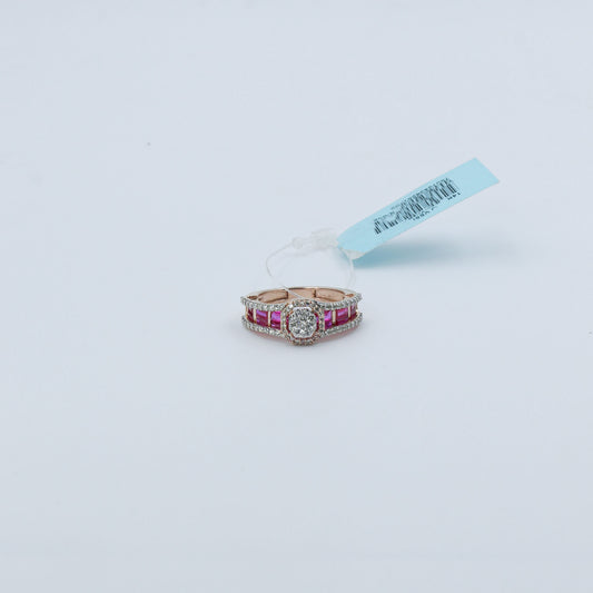 Diamond & Crimson Royal Halo Ring