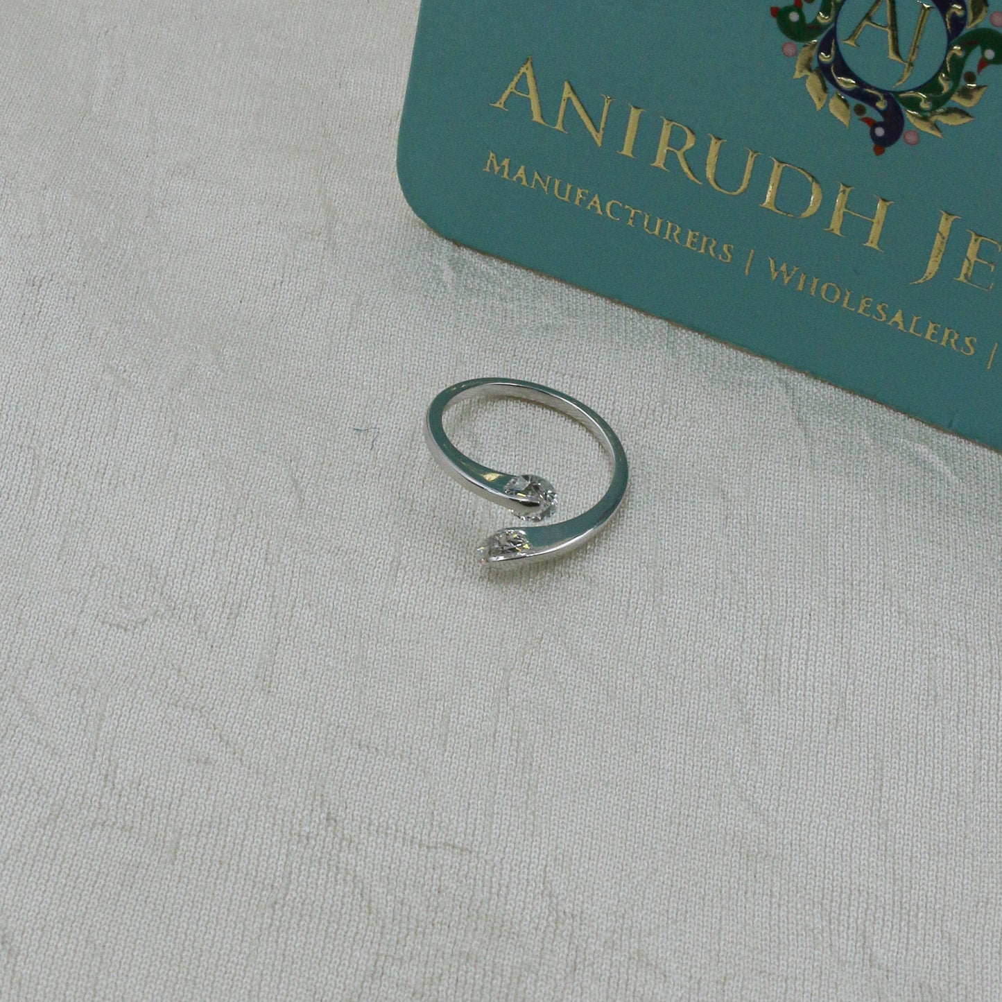 White Gold Lab-Grown Diamond Bypass Ring