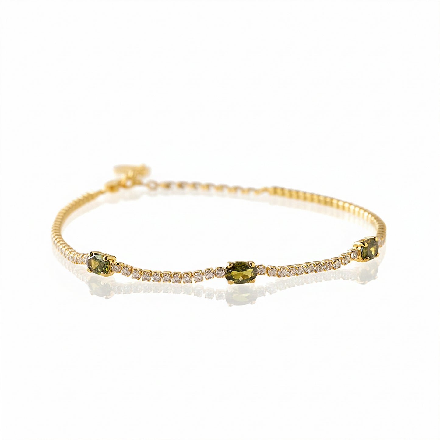 Garnet & CVD Diamond Accent Bracelet