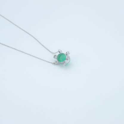 Elegant Emerald Pendant Necklace – 16+2" | 0.32 CT Diamond Accents | 3.03 CT Natural Emerald