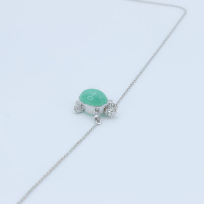 Elegant Emerald Pendant Necklace – 16+2" | 0.32 CT Diamond Accents | 3.03 CT Natural Emerald
