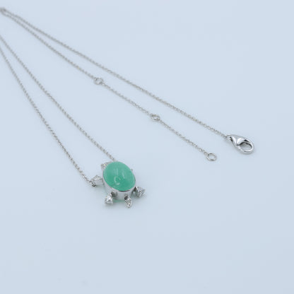 Elegant Emerald Pendant Necklace – 16+2" | 0.32 CT Diamond Accents | 3.03 CT Natural Emerald