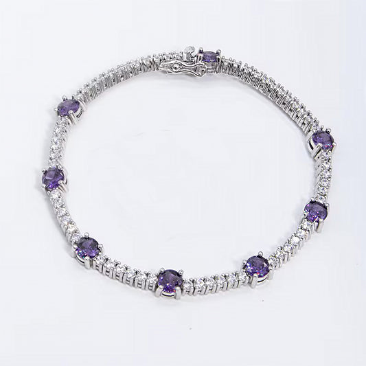 Sapphire & Diamond Grand Tennis Bracelet