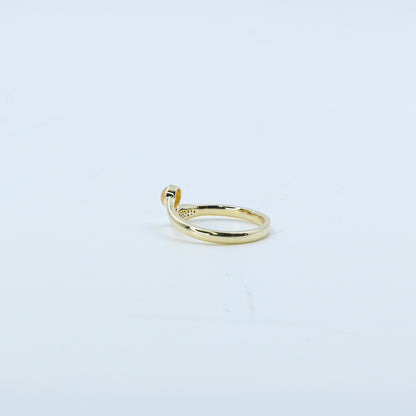 Yellow Gold Opal and Diamond Bypass Ring