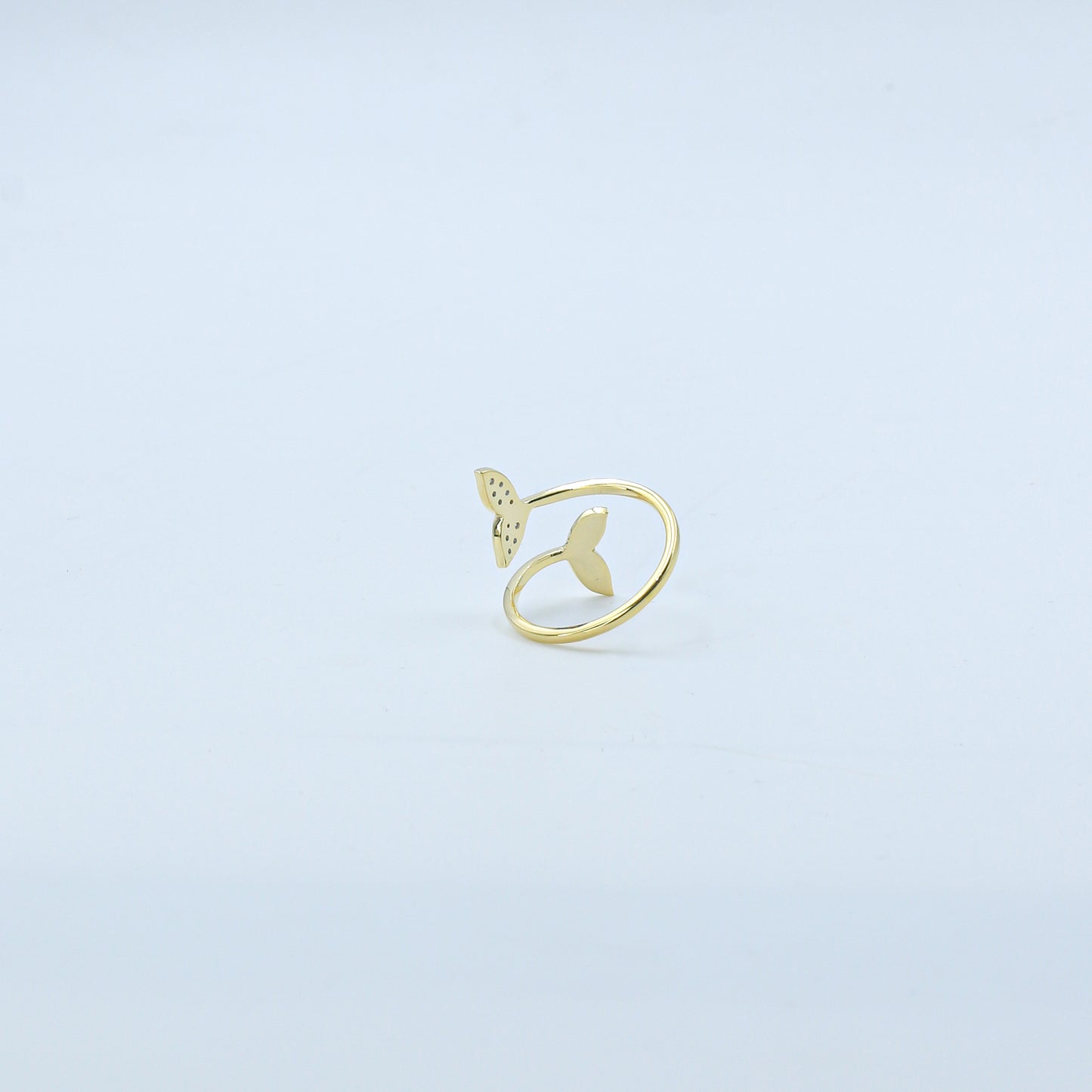 Yellow Gold Mermaid Tail Diamond Bypass Ring