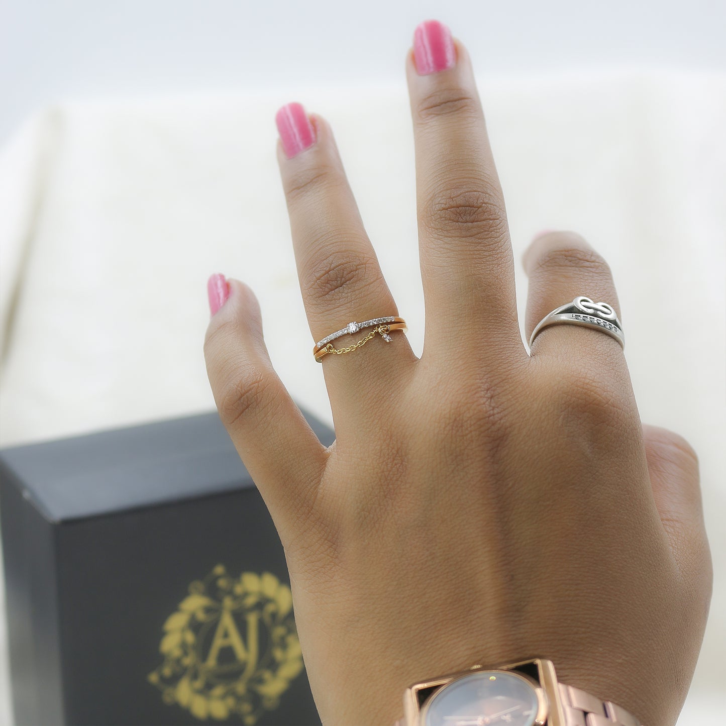 Yellow Gold Celestial Charm Diamond Ring