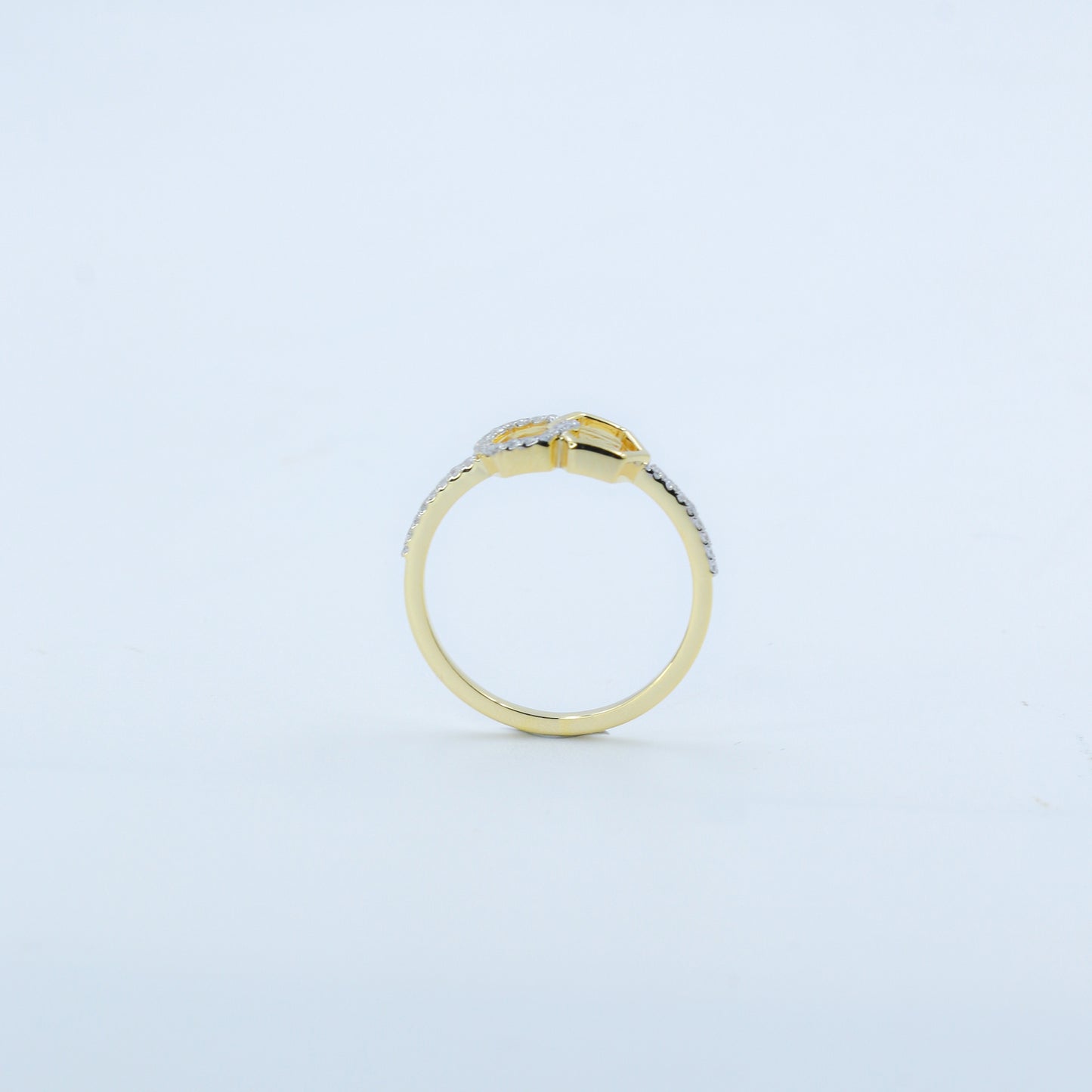 Two-Tone Hexagon Interlocking Diamond Ring