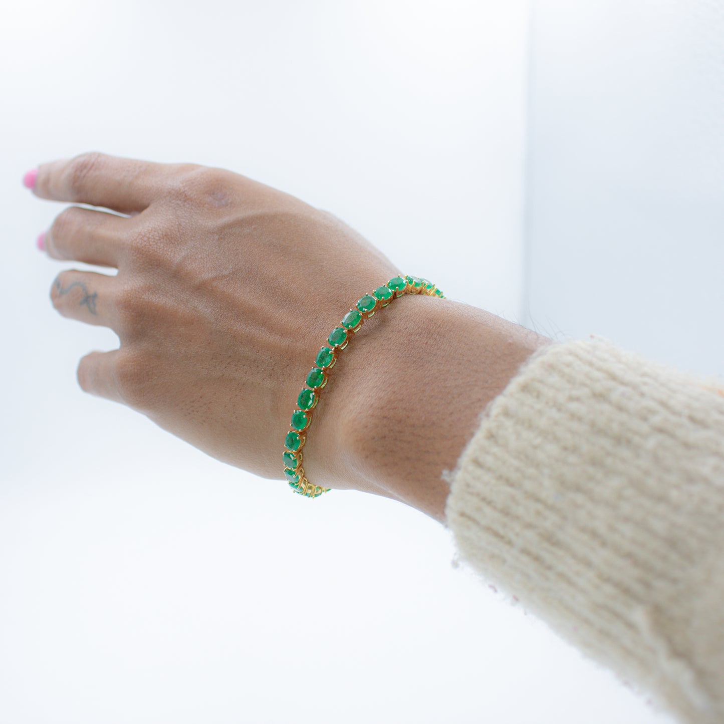 Natural Emerald Beaded/Strand Bracelet