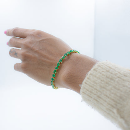 Natural Emerald Beaded/Strand Bracelet