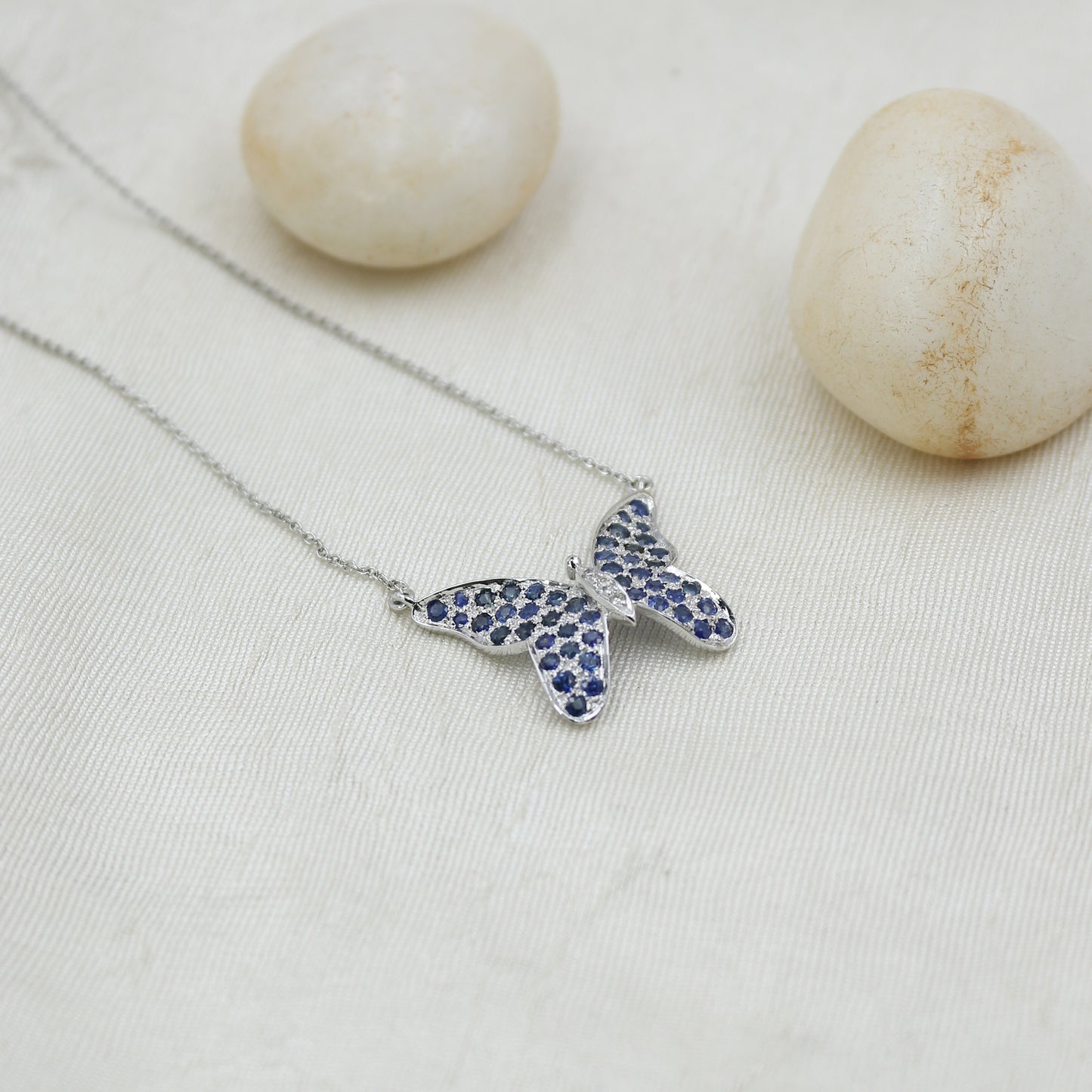 Gold Ruby and Diamond Butterfly Pendant Necklace