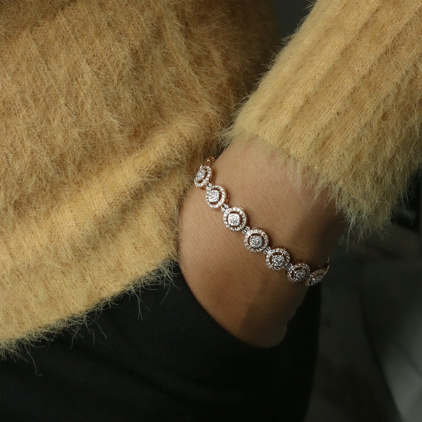 Diamond Oval Link Statement Bracelet