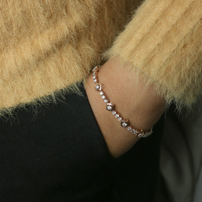 Diamond & Colorstone Marquise Link Bracelet