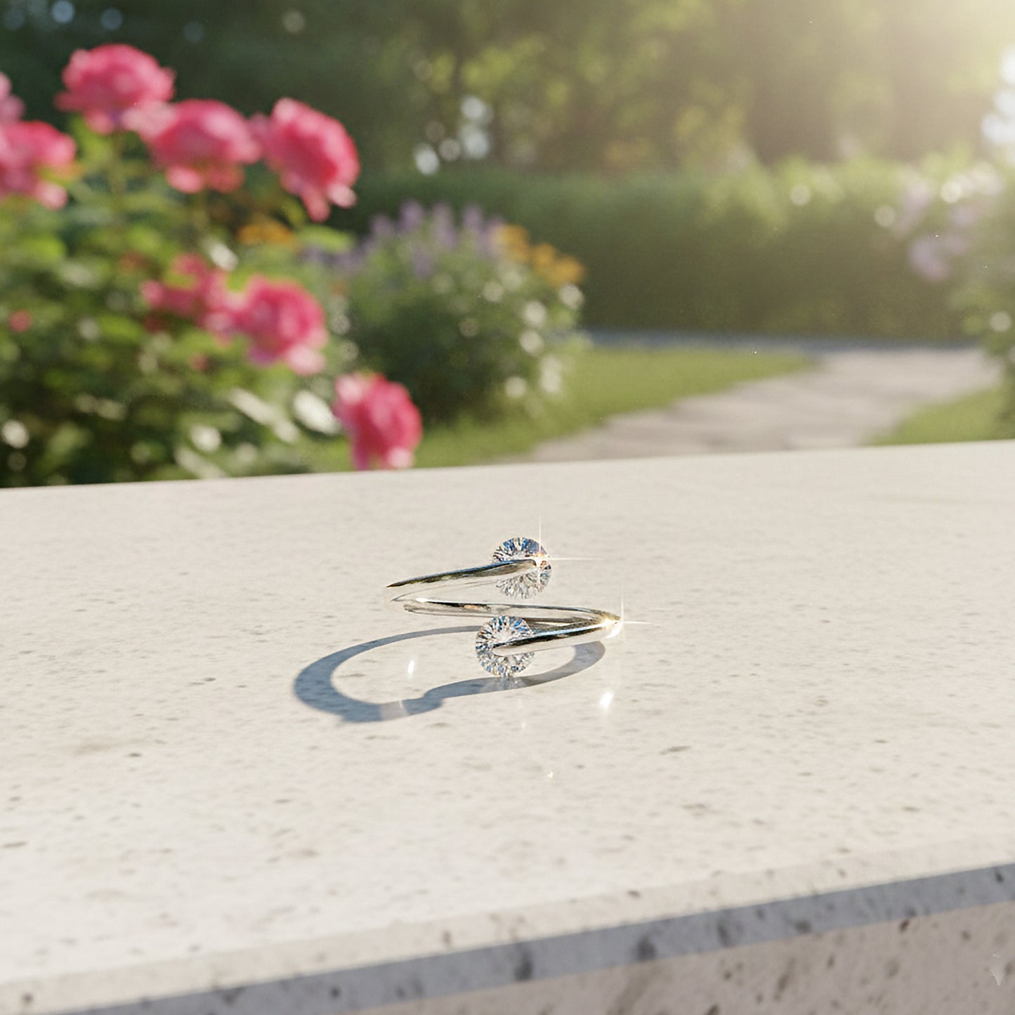 White Gold Lab-Grown Diamond Bypass Ring