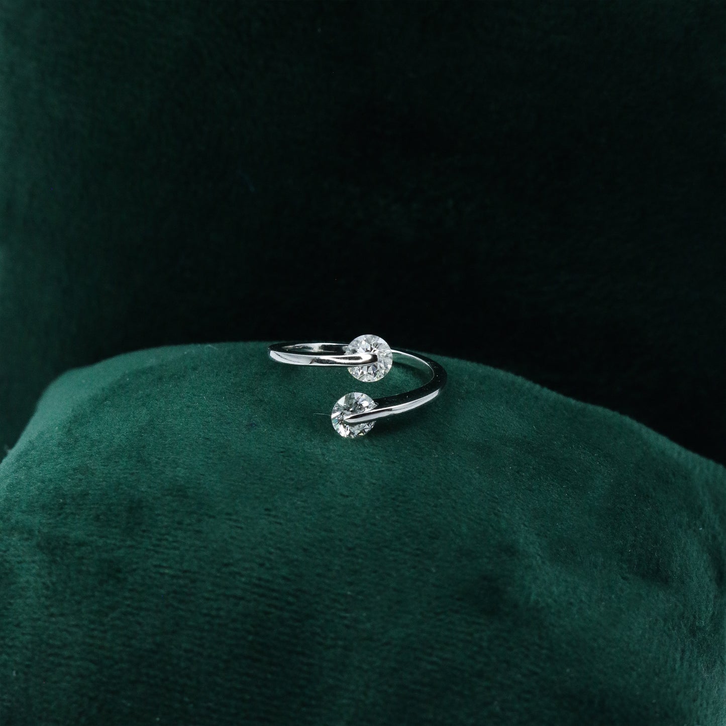 White Gold Lab-Grown Diamond Bypass Ring