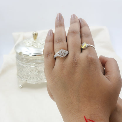 Diamond Wave Cluster Statement Ring