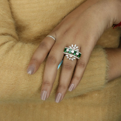 Diamond & Emerald Statement Ring