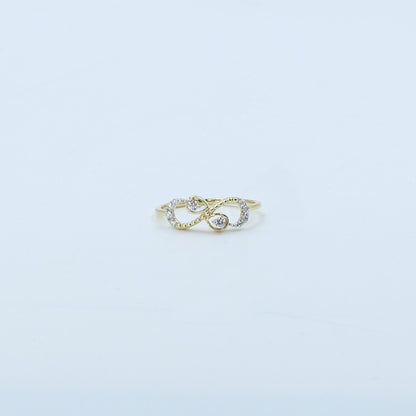 Yellow Gold Infinity Knot Diamond Ring