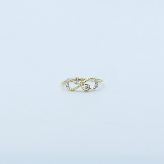 Yellow Gold Infinity Knot Diamond Ring