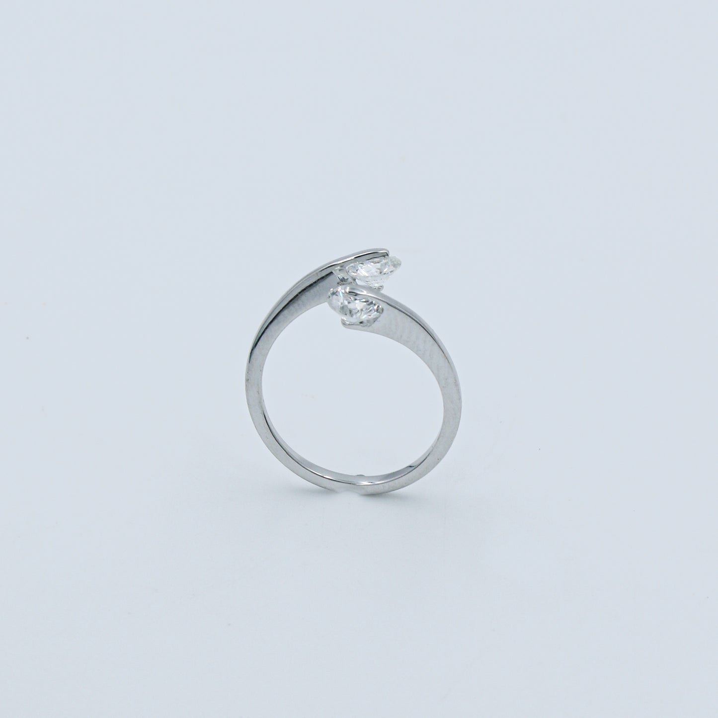 White Gold Lab-Grown Diamond Bypass Ring