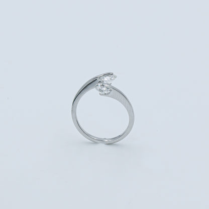 White Gold Lab-Grown Diamond Bypass Ring